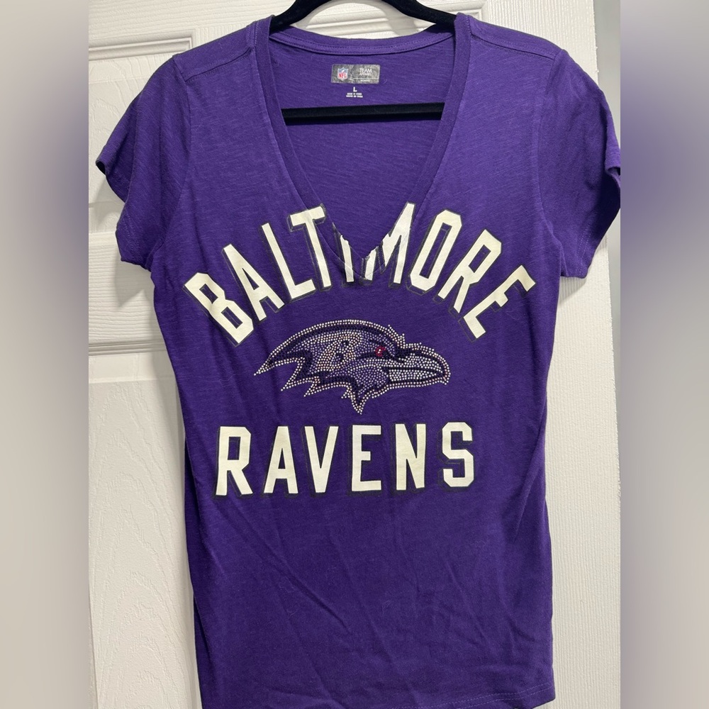 NFL Women's Purple Baltimore Ravens V-Neck Tee